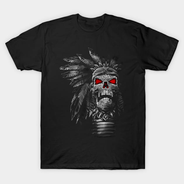 skull indian T-Shirt by Chack Loon